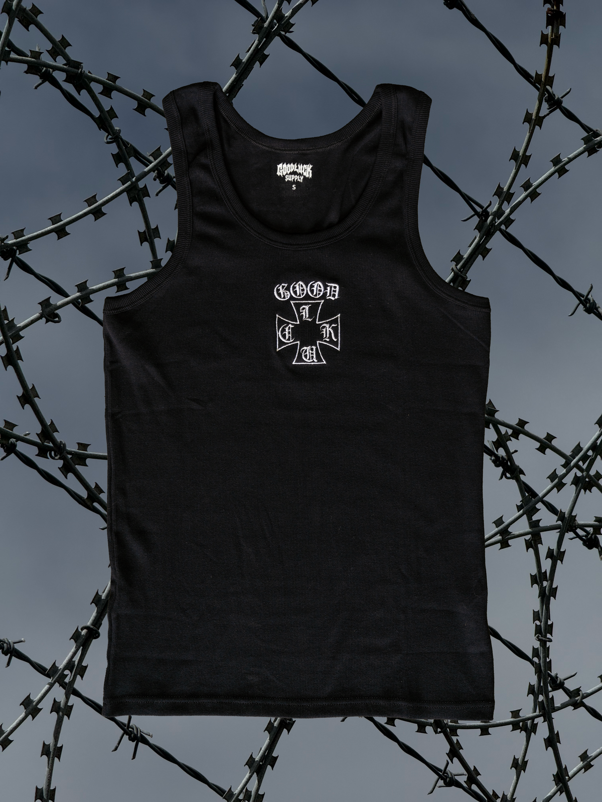 GL CROSS BLACK SINGLET