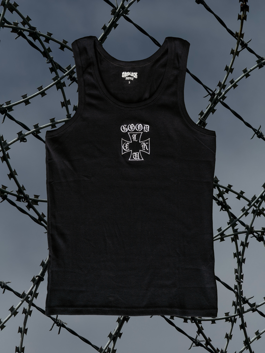 GL CROSS BLACK SINGLET