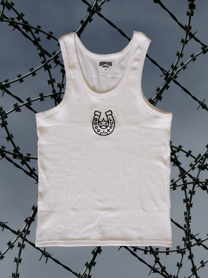HORSE SHOE WHITE SINGLET