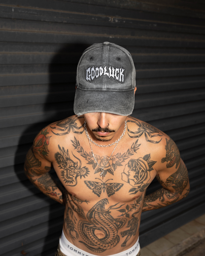 Good Luck Gothic Logo Dad Cap