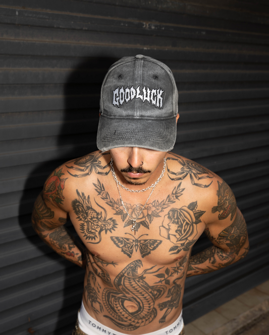 Good Luck Gothic Logo Dad Cap