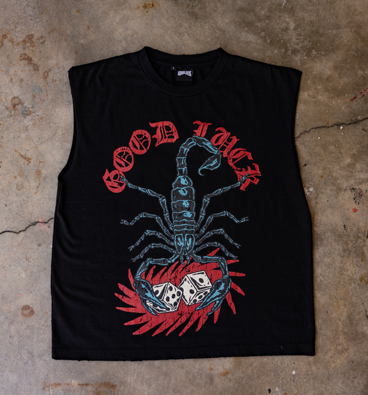 LUCKY SCORPION MUSCLE TANK BLACK